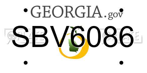 SBV6086 Georgia License Plate