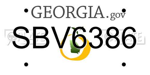 SBV6386 Georgia License Plate