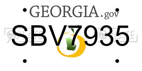 SBV7935 Georgia License Plate