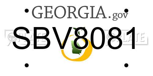 SBV8081 Georgia License Plate