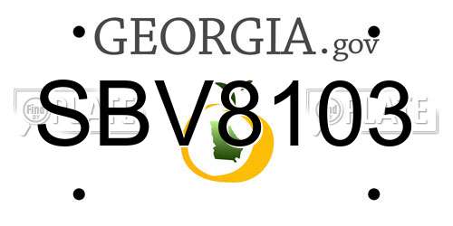 SBV8103 Georgia License Plate
