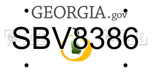 SBV8386 Georgia License Plate