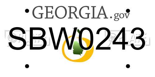 SBW0243 Georgia License Plate