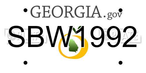 SBW1992 Georgia License Plate