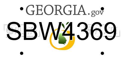 SBW4369 Georgia License Plate