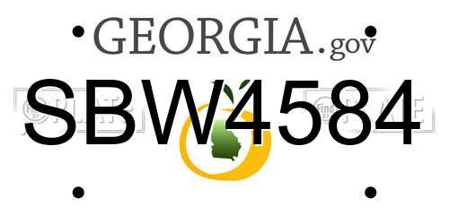 SBW4584 Georgia License Plate
