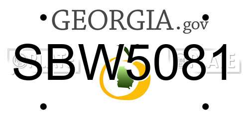 SBW5081 Georgia License Plate