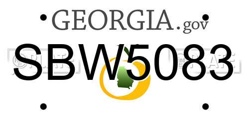 SBW5083 Georgia License Plate