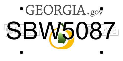 SBW5087 Georgia License Plate