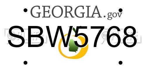 SBW5768 Georgia License Plate