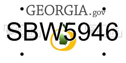 SBW5946 Georgia License Plate