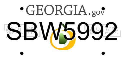 SBW5992 Georgia License Plate