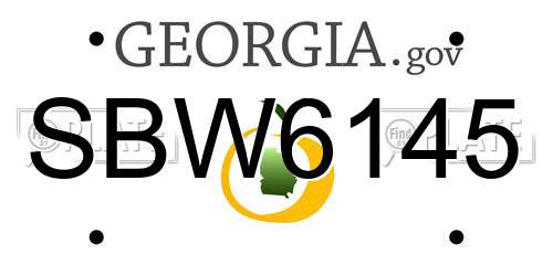 SBW6145 Georgia License Plate