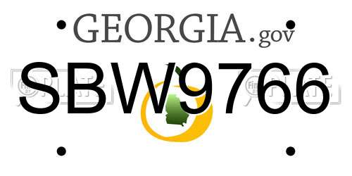 SBW9766 Georgia License Plate