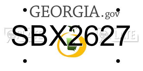 SBX2627 Georgia License Plate
