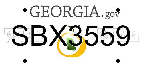 SBX3559 Georgia License Plate