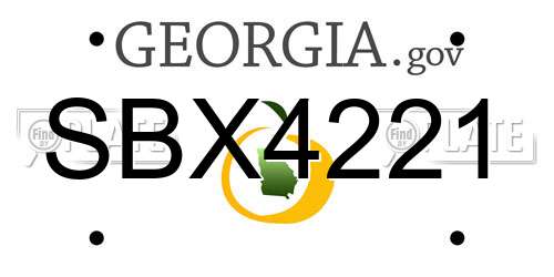 SBX4221 Georgia License Plate