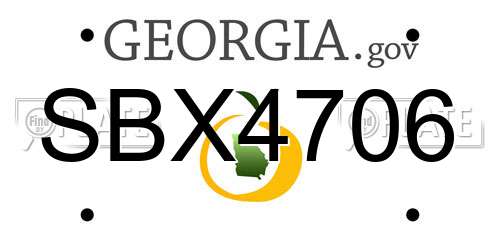 SBX4706 Georgia License Plate