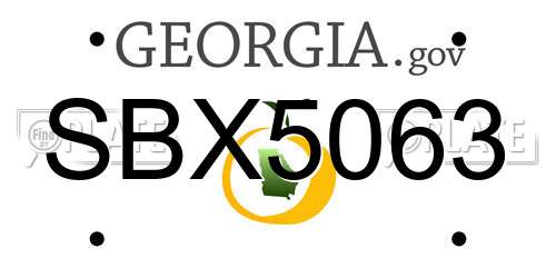SBX5063 Georgia License Plate