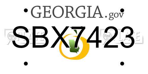 SBX7423 Georgia License Plate