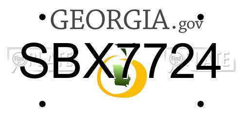 SBX7724 Georgia License Plate