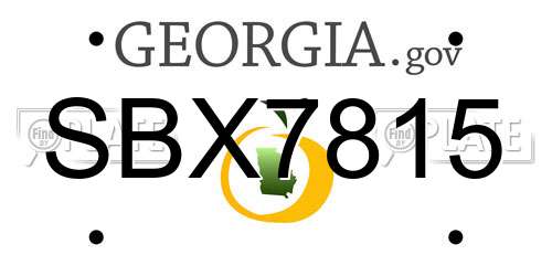 SBX7815 Georgia License Plate