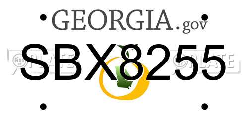 SBX8255 Georgia License Plate