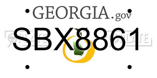 SBX8861 Georgia License Plate