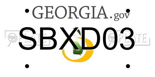 SBXD03 Georgia License Plate