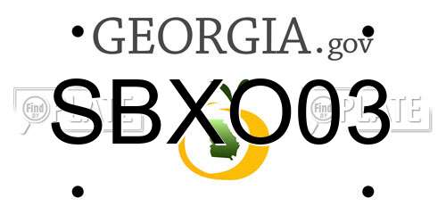 SBXO03 Georgia License Plate