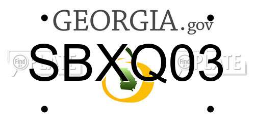 SBXQ03 Georgia License Plate