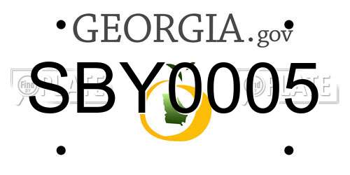 SBY0005 Georgia License Plate