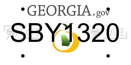 SBY1320 Georgia License Plate