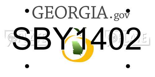 SBY1402 Georgia License Plate