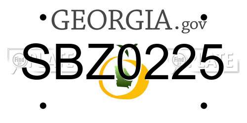 SBZ0225 Georgia License Plate