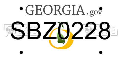 SBZ0228 Georgia License Plate