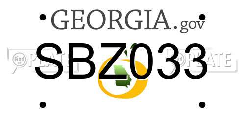 SBZ033 Georgia License Plate