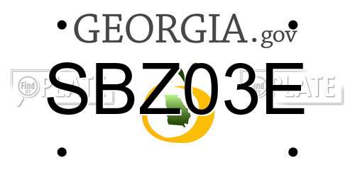 SBZ03E Georgia License Plate