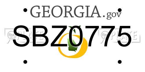 SBZ0775 Georgia License Plate