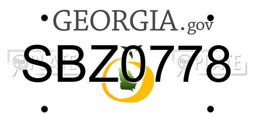 SBZ0778 Georgia License Plate
