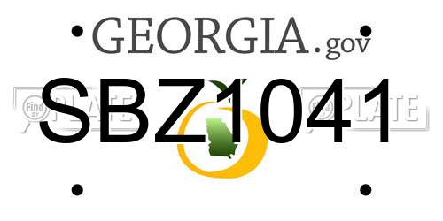 SBZ1041 Georgia License Plate