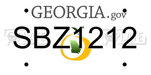 SBZ1212 Georgia License Plate