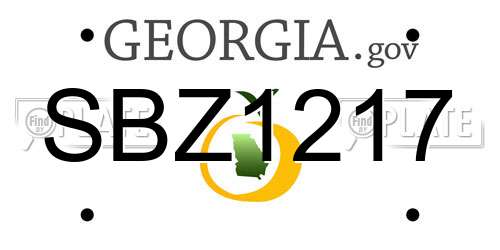 SBZ1217 Georgia License Plate