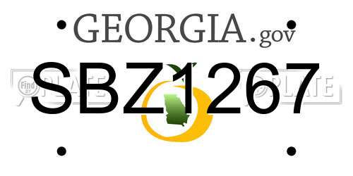 SBZ1267 Georgia License Plate