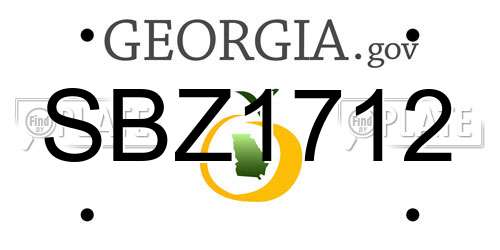 SBZ1712 Georgia License Plate