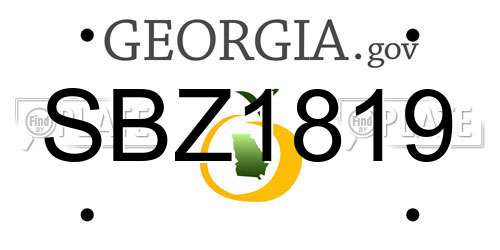 SBZ1819 Georgia License Plate