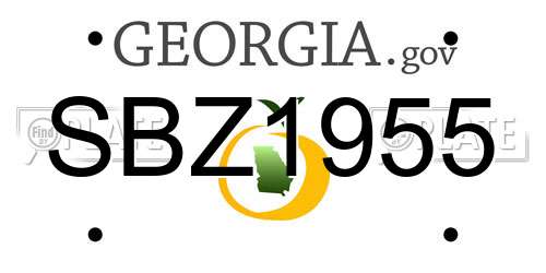 SBZ1955 Georgia License Plate