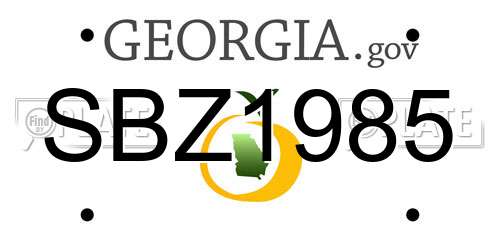 SBZ1985 Georgia License Plate