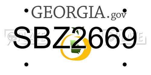 SBZ2669 Georgia License Plate