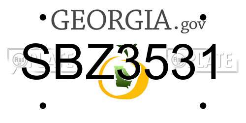 SBZ3531 Georgia License Plate